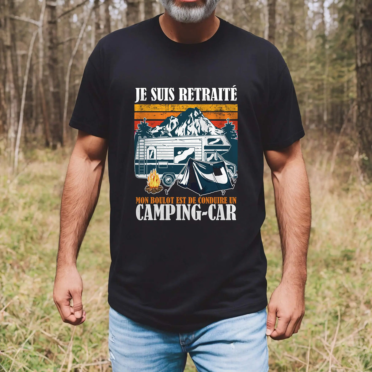 Lebonshirt - T-shirt Premium Homme Coton BIO - Je Suis Retraité - Mon Boulot Est De Conduire Un Camping Car - L270723S01