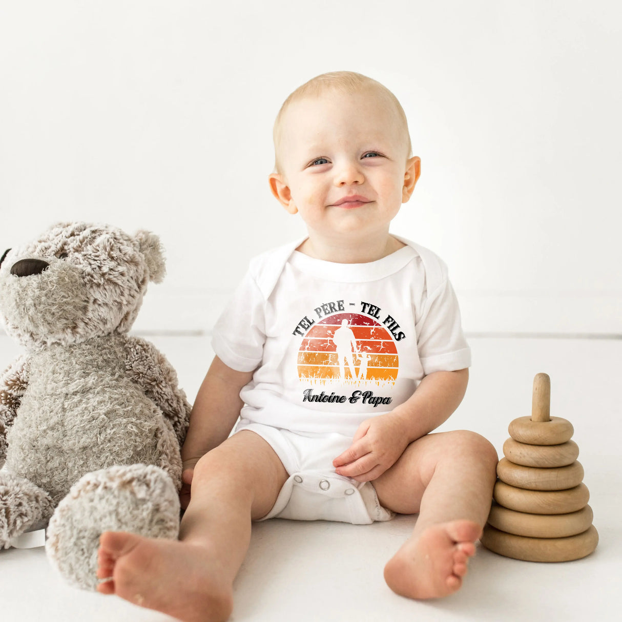 Lebonshirt® Body Bébé Personnalisé 100% Coton Bio - Tel Père Tel Fils - L270522S30 Bébé