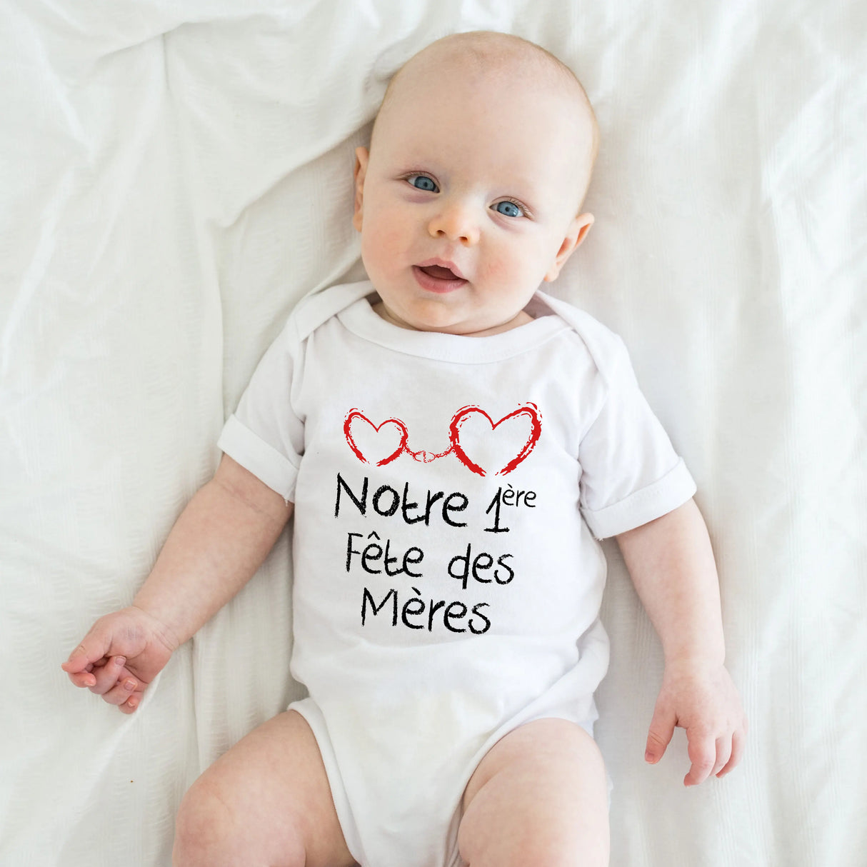 Lebonshirt® Body Bébé 100% Coton Bio - Notre 1ère Fête Des Mères, Cadeau Nouveau Né - L060522S24