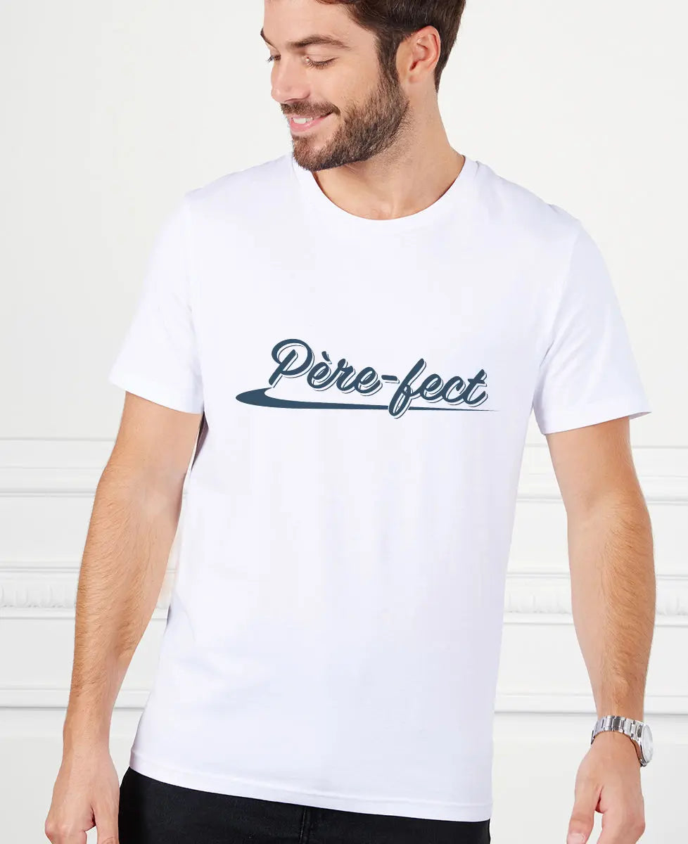Lebonshirt® T-shirt Premium Homme Coton Bio - Pèrefect, Cadeau Original Papa Parfait - L050522S14
