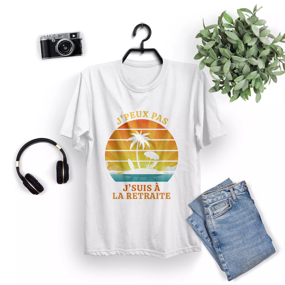 Lebonshirt® T-shirt Urban Oversize Homme Coton Bio - J'peux Pas J'suis À La Retraite - Cadeau Retraite Humour, Retraité 2023 - L270423S24 - Blanc