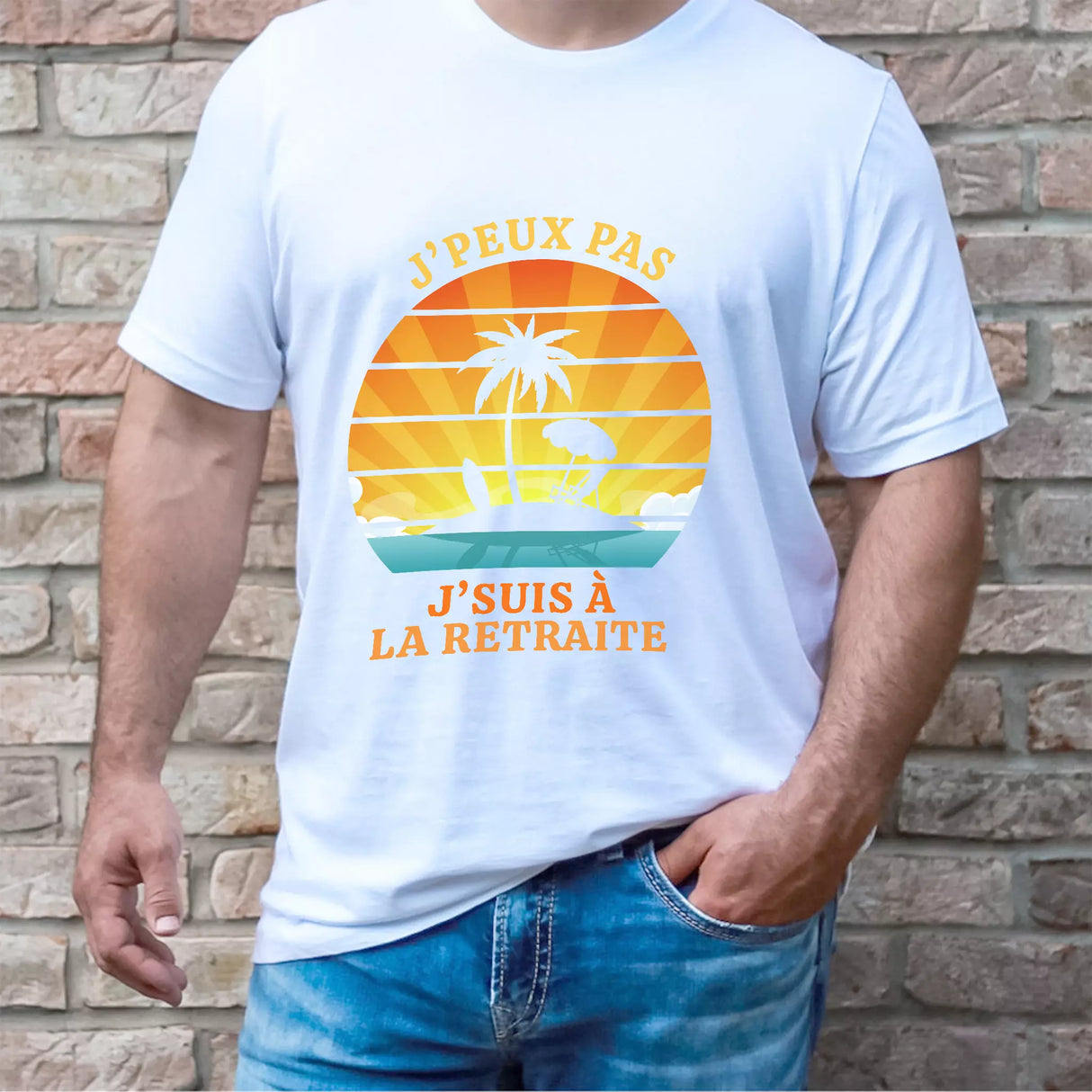 Lebonshirt® T-shirt Urban Oversize Homme Coton Bio - J'peux Pas J'suis À La Retraite - Cadeau Retraite Humour, Papy Retraité 2023 - L270423S24