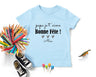 Lebonshirt - T-shirt Enfant Premium Coton Bio - Papa Je T'aime, Bonne Fête - L040623S02 Bleu