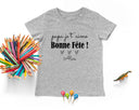Lebonshirt - T-shirt Enfant Premium Coton Bio - Papa Je T'aime, Bonne Fête - L040623S02 Gris
