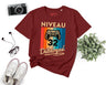 T-shirt Homme Niveau 32 Débloqué - Cadeau Parfait Anniversaire 32 Ans - L240522S01_32 Bordeaux