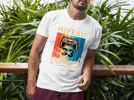 T-shirt Homme Niveau 33 Débloqué - Cadeau Parfait Anniversaire 33 Ans - L240522S01_33