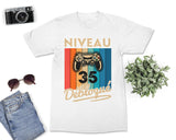 T-shirt Homme Niveau 35 Débloqué - Cadeau Parfait Anniversaire 35 Ans - L240522S01_35 Blanc