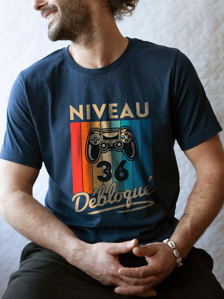 T-shirt Homme Niveau 36 Débloqué - Cadeau Parfait Anniversaire 36 Ans - L240522S01_36