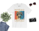 T-shirt Homme Niveau 38 Débloqué - Cadeau Parfait Anniversaire 38 Ans - L240522S01_38 Blanc