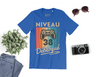 T-shirt Homme Niveau 38 Débloqué - Cadeau Parfait Anniversaire 38 Ans - L240522S01_38 Bleu