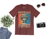 T-shirt Homme Niveau 38 Débloqué - Cadeau Parfait Anniversaire 38 Ans - L240522S01_38 Bordeaux