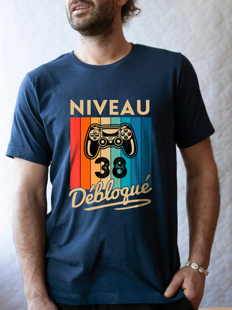 T-shirt Homme Niveau 38 Débloqué - Cadeau Parfait Anniversaire 38 Ans - L240522S01_38