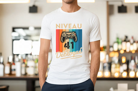 T-shirt Homme Niveau 41 Débloqué - Cadeau Parfait Anniversaire 41 Ans - L240522S01_41