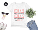 Lebonshirt - T-shirt Premium Femme Coton Bio, Deux Règles De Maman, Maman A Toujours Raison - L150523S01