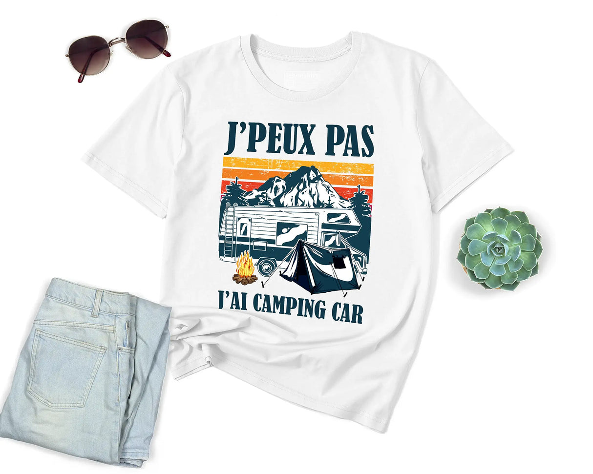 Lebonshirt - T-shirt Premium Homme Coton BIO - J'peux Pas J'ai Camping Car - L270723S02