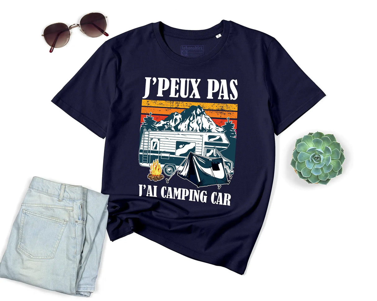 Lebonshirt - T-shirt Premium Homme Coton BIO - J'peux Pas J'ai Camping Car - L270723S02