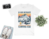 Lebonshirt - T-shirt Premium Homme Coton BIO - Je Suis Retraité - Mon Boulot Est De Conduire Un Camping Car - L270723S01 Blanc