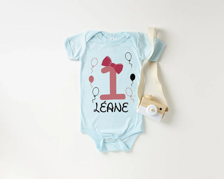 Lebonshirt Body Bébé Personnalisé 100% Coton BIO - Mon Premier Anniversaire, Cadeau Pour Fille - L020623S13