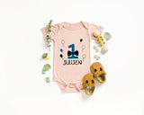 Lebonshirt Body Bébé Personnalisé 100% Coton BIO - Mon Premier Anniversaire, Cadeau Pour Garçon - L020623S13_02 Rose