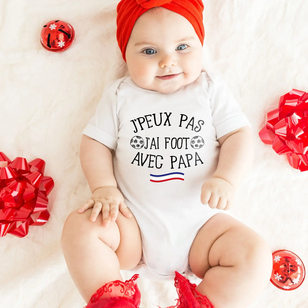 Lebonshirt Body Bébé Premium - J'Peux Pas, J'ai Foot Avec Papa - L020622S31