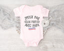 Lebonshirt Body Bébé Premium - J'Peux Pas, J'ai Foot Avec Papa - L020622S31 Rose