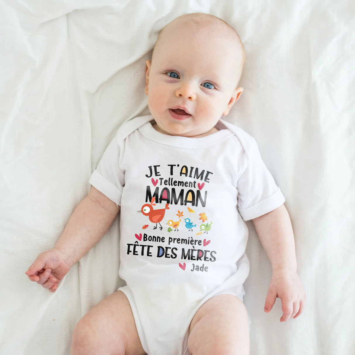 Lebonshirt® Body Bébé Personnalisé 100% Coton Bio - Je T'aime