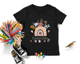 Lebonshirt® T-Shirt Premium Enfant 100% Coton Bio - Arc En Ciel Et Fleurs, Prénom Personnalisé, Cadeau Enfant - L070523S01 Noir