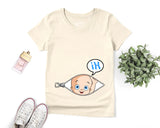 Lebonshirt® T-shirt Premium Femme En Coton Bio - Annonce Grossesse Rigolo, Maternité, T-shirt Future Maman Imprimé - L260522S21 Naturel