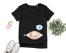 Lebonshirt® T-shirt Premium Femme En Coton Bio - Annonce Grossesse Rigolo, Maternité, T-shirt Future Maman Imprimé - L260522S21 Noir