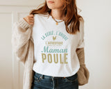 Lebonshirt® T-shirt Premium Femme En Coton Bio - Cadeau Original Anniversaire Maman, Fête Des Mères, La Seule, L'unique, L'Authentique Maman Poule - L170522S28 Maman