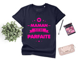 Lebonshirt® T-shirt Premium Femme En Coton Bio - T-shirt Anniversaire Maman, Maman Plus Que Parfaite, Cadeau Original Fête Des Mères - L130522S22