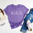 Lebonshirt® T-shirt Premium Femme En Coton Bio - T-shirt Anniversaire Maman, Prénom Des Enfants Personnalisés, Cadeau Personnalisé Fête Des Mères - L130522S29 Lavande