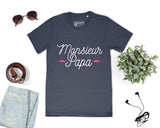 Lebonshirt® T-shirt Premium Homme En Coton Bio - Monsieur Papa - L270522S29 Marine