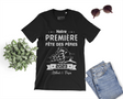 Lebonshirt® T-shirt Premium Homme Coton Bio - Notre Première Fête Des Pères 2023, Cadeau Personnalisé Nouveau Papa - L240522S23 Noir