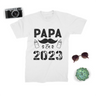 Lebonshirt® T-shirt Premium Homme Coton Bio - Papa En 2023, Cadeau Original Nouveau Parent Fête Dès Pères - L130522S20 Blanc