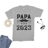 Lebonshirt® T-shirt Premium Homme Coton Bio - Papa En 2023, Cadeau Original Nouveau Parent Fête Dès Pères - L130522S20 Gris