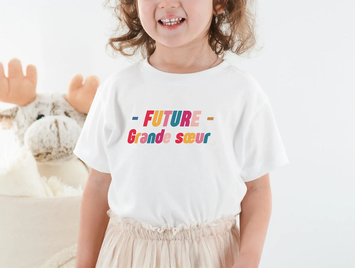 T-shirt Enfant Premium 100% Coton BIO - Future Grande Soeur, Annonce Grossesse - L040823S02