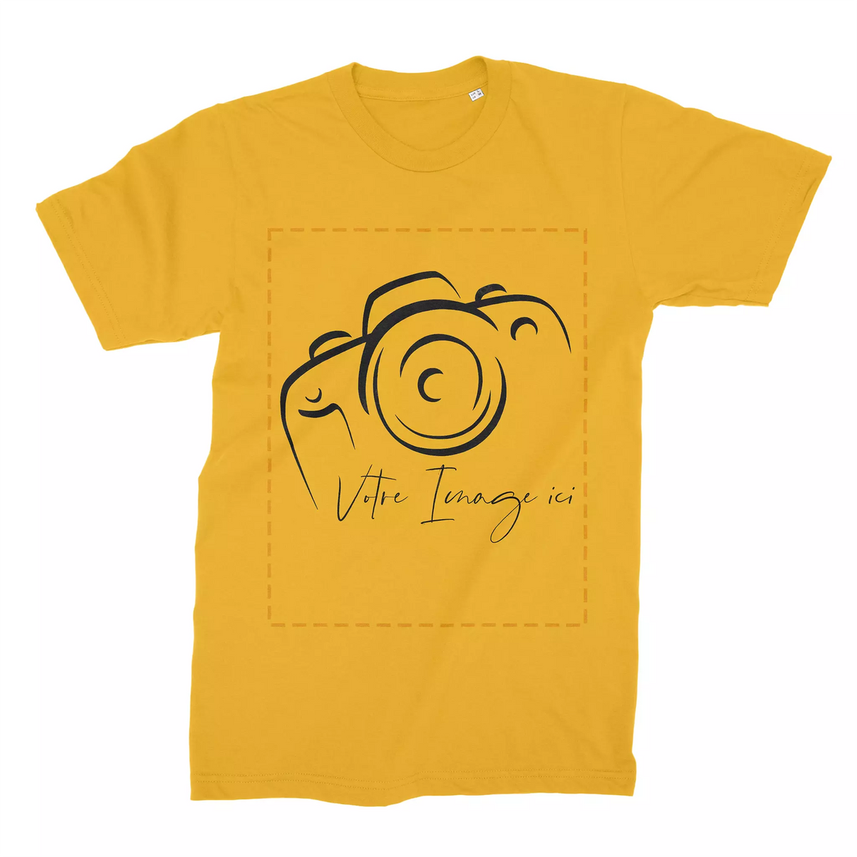 Lebonshirt Créez Votre Propre T-Shirt Premium Personnalisé Avec Photo Imprimée - T-shirt Homme - 100% Coton BIO Jaune