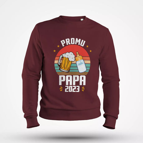 Lebonshirt Sweatshirt Premium Homme Coton BIO - Promu Papa 2023 - L220422S15 Bordeau