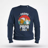 Lebonshirt Sweatshirt Premium Homme Coton BIO - Promu Papa 2023 - L220422S15 Marine