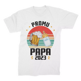 Lebonshirt T-shirt Homme Manche Courte 100% Coton BIO - Promu Papa 2023 - L220422S15 Blanc