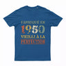 Lebonshirt T-shirt Premium Homme, Cadeau Aniversaire 1950 Fabriqué En 1950 Vieilli A La Perfection Bleu