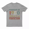 Lebonshirt T-shirt Premium Homme, Cadeau Aniversaire 1950 Fabriqué En 1950 Vieilli A La Perfection Gris