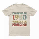 Lebonshirt T-shirt Premium Homme, Cadeau Aniversaire 1950 Fabriqué En 1950 Vieilli A La Perfection Naturel