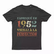 Lebonshirt T-shirt Premium Homme, Cadeau Aniversaire 1952 Fabriqué En 1952 Vieilli A La Perfection Noir