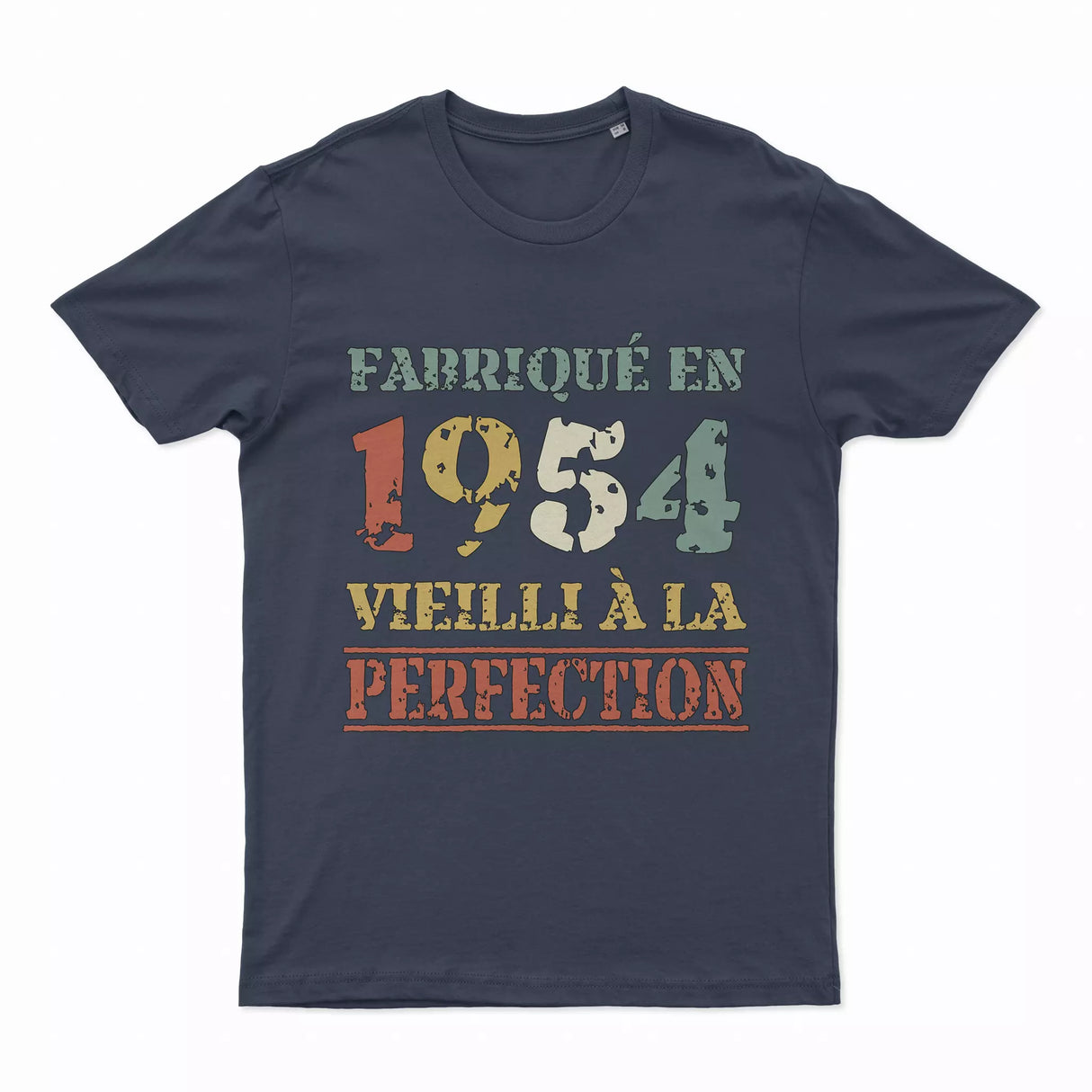 Lebonshirt T-shirt Premium Homme, Cadeau Aniversaire 1954 Fabriqué En 1954 Vieilli A La Perfection Marine