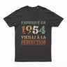 Lebonshirt T-shirt Premium Homme, Cadeau Aniversaire 1954 Fabriqué En 1954 Vieilli A La Perfection Noir