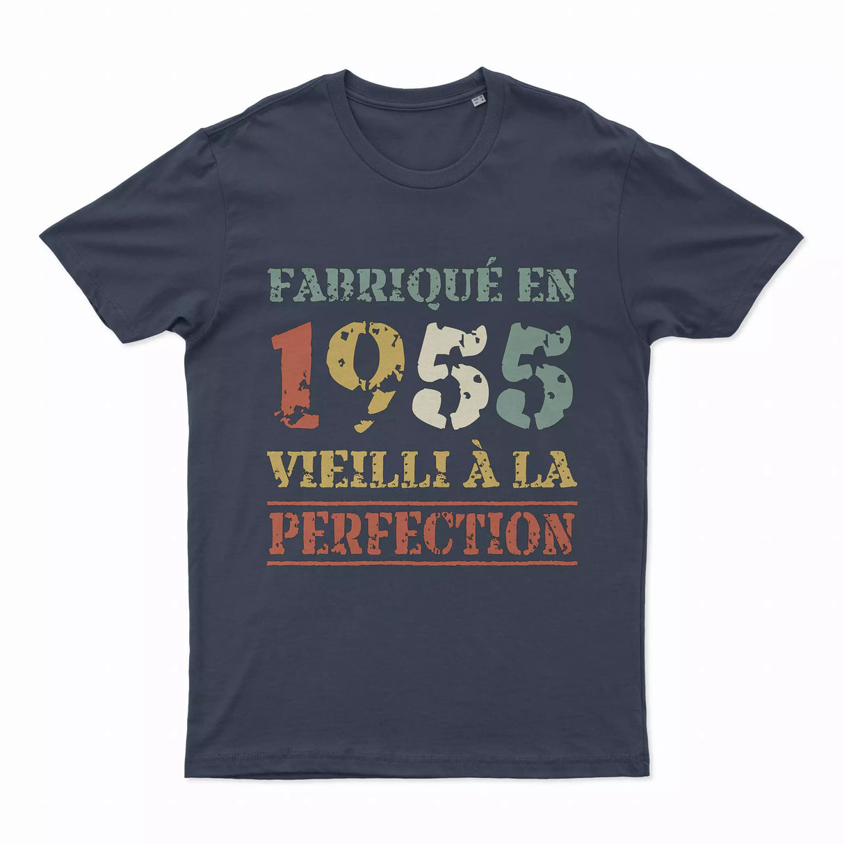 Lebonshirt T-shirt Premium Homme, Cadeau Aniversaire 1955 Fabriqué En 1955 Vieilli A La Perfection Marine