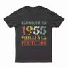 Lebonshirt T-shirt Premium Homme, Cadeau Aniversaire 1955 Fabriqué En 1955 Vieilli A La Perfection Noir