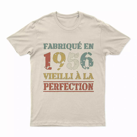 Lebonshirt T-shirt Premium Homme, Cadeau Aniversaire 1956 Fabriqué En 1956 Vieilli A La Perfection Naturel